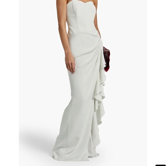 BLUSH strapless draped BADGLEY MISCHKA gown - Picture 2 of 6